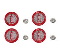 DOITOOL Épingles Vaccinées en Alliage Rouge Résistantes à L'usure et Réutilisables, Lot de 4 pour Femme, Badge Décoratif de Prévention Épidémie Élégant