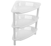 DOITOOL Étagère D’Angle à 3 Niveaux Rangement, en Plastique Blanc | Grosse Capacité, Combinaison, Structure Robuste, Nettoyage Facile, pour Salle de Bain Cuisine