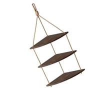 DOITOOL Étagère Murale Décorative en Bois Massif, Forme Éventail, Rangement | Style Moderne, Fixation sans Perçage, Décor Salon ou Restaurant, Corde Suspendue, Panneau Bois