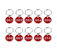 DOITOOL Étiquettes Clés et Métalliques Numérotées de D'identification avec Anneau Rouge Anti-collision pour Casiers Spa et Piscine Intérieure