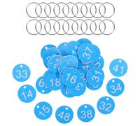 DOITOOL Étiquettes Numérotées en Plastique avec Anneaux, Grosse Capacité 50 Pièces, Visibilité Améliorée pour Identification de Valves et Outils