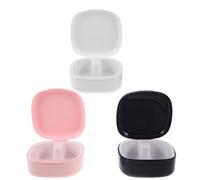 DOITOOL Étui à Prothèse Dentaire Portable en Plastique 3pcs avec Trous D'aération, Étanche et Robuste pour Domicile ou Travail