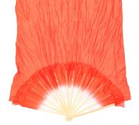 DOITOOL Éventail de Danse Orientale Grand Format en Soie Rouge Vif, Ventilateur Pliant Léger pour Spectacles et Entraînements, Accessoire Yangko et Performance Féminine