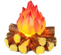 DOITOOL Faux feu de camp : Veilleuse LED effet flamme, mini lampe de feu de camp, lampe de table décorative en résine pour intérieur, multicolore, 11,4 x 11,3 x 11,3 cm