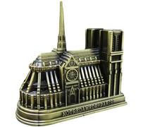 DOITOOL Figurine de Bâtiment Célèbre Notre-Dame en Alliage Or, Décoration de Table Vintage Délicate pour Maison et Ktv, Accessoire Photo et Ornement de Salon