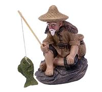 DOITOOL Figurine De Pêcheur Résine Décoration Miniature pour Aquarium Et Jardins Zen Ornement Vintage Chinois pour Paysage Couleur Aléatoire pour Terrariums Et Pots De Fleurs