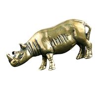 DOITOOL Figurine de Rhinocéros Laiton Vintage Statue Miniature pour Décoration de Bureau et Collection