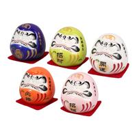 DOITOOL Figurine Japonaise Céramique Miniature Traditionnelle sans Yeux Décoration Flexible pour Maison et Tableau de Bord Chance Feng Shui pour Prospérité et Énergie Positive