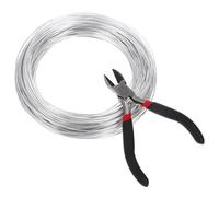 DOITOOL Fil Métallique en Aluminium, Fil D'aluminium pour Loisirs Créatifs Argenté, Flexible, Forte Plasticité, 50m, avec Pince Coupante, pour Fabrication de Bijoux et Projets DIY