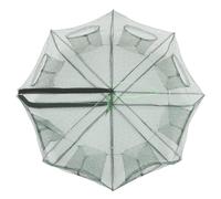 DOITOOL Filet à Mailles Vert Automatique Pliable 8 Trous, Léger et Élastique, Cage Portable pour Poissons et Écrevisses en Eau Douce et Eau Salée