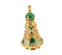 DOITOOL Flacon de Parfum Décoratif Oriental, Bouteille Parfum Rechargeable en Verre et Alliage, 125ml 4 Oz, Vert, Bouchon, pour Décoration Intérieure du Salon, Présent d'anniversaire