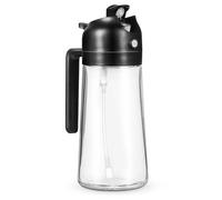 DOITOOL Flacon Distributeur d'Huile 470 Ml en Verre Noir Vaporisateur Huile de Cuisson Doseur d'Huile d'Olive Pratique Cuisine et Camping