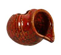 DOITOOL Fontaine en Pot en Céramique Cascade pour Décoration Intérieure Et Extérieure Jardin Terrasse, Effet Circulation d'eau Naturelle, Modèle Mini sans Pompe, Couleur Rouge Yao Bian