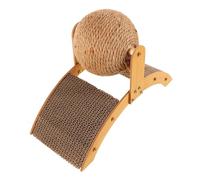 DOITOOL Gratter pour Chat en Boule, Griffoir Intérieur Interactif | Bois Jaune, pour Chats et Chatons, Usage Jardin ou Balcon, Accessoires Variables Selon Version