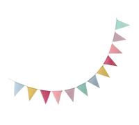 DOITOOL Guirlande Suspendue en Lin Imitation Toile de Jute Fanions Triangulaires Colorés 15 Pièces 4 Mètres Décoration de Fête pour Mariage Anniversaire et Jardin