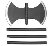 DOITOOL Hache Double Face en Plastique Légère pour Garçon et Filles Surface Lisse et Apparence Réaliste, Accessoire Détachable pour Fête d'halloween et Activité Cosplay