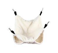 DOITOOL Hamac Suspendu Double Couche pour Petits Animaux de Compagnie Lit Hamac Chaud en Peluche Grand Format pour Hamster Chaton Lapin Crochets Métalliques Accessoire Habitat Confortable