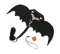 DOITOOL Harnais de Lapin, Ailes Chauve-Souris Noir, Célébration Halloween | Felt Cloth Résistant, Attache Prête pour Laisse, 1 Set Clochette, Accessoires pour Lapins, Petits Animaux
