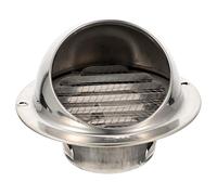 DOITOOL Hotte Aspirante en Acier Inoxydable 304 Poli Épais 70 Mm Conduit D'évacuation Anti-tempête, Extracteur D'air Extérieur Mural, Clapet Anti-retour Intégré pour Ventilation Bureau