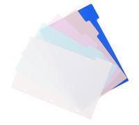 DOITOOL Intercalaires pour Classeur A5 en Plastique, 5 Feuilles Perforées 3 Trous avec Onglets, Séparateurs de Page pour Organisation Bureau et Scolaires, Index Mobiles pour Cahier