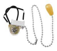 DOITOOL Interrupteur à Tirette Silencieux Chromé 30 CM pour Luminaire Mural et Plafonnier Interrupteur à Chaînette pour Salle de Bain Pièce de Lampe DIY Commande d'Éclairage Pratique