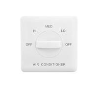 DOITOOL Interrupteur Blanc pour Climatisation Centrale Contrôle de Température et Commande à Trois Vitesses en Abs pour Ventilo-convecteur