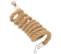 DOITOOL Jouet en Corde pour Perroquet Spirale, Perchoir et Balançoire | 1 Pièce, Crochets Métalliques et Cloche, Usage Volière ou Enclos, Couleur Kaki
