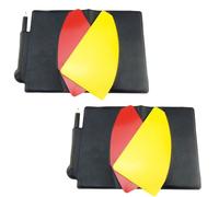 DOITOOL Kit Arbitre Professionnel 2 Sets Cartes Rouge et Jaune en PVC, Carnet de Score et Stylo, Portefeuille Pliable Portable Léger, Accessoires Arbitre Football pour Match Officiel