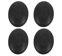 DOITOOL Kit de 4 Pierres de Massage en Basalte Noir Lisse et Incurvé pour Détente Profonde du Corps Pieds, pour Routine Maison et Spa Personnel