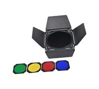DOITOOL Kit de Lampe Flash 18 CM Barrière Lumineuse à Quatre Feuilles Déflecteur de Lumière Filtre Couleur 4 Pièces Accessoire d'Éclairage pour Photographie