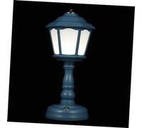 DOITOOL Lampe de Table Rétro Style Européen, Veilleuse de Chambre USB Rechargeable à Intensité Variable, Lumière Vintage Bleue, Mini Lampe de Bureau Décorative pour Chambre, 3 Modes