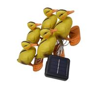 DOITOOL Lampe Solaire LED de Jardin Canard Jaune 5 Pièces, Éclairage Extérieur Étanche pour Pelouse, Allée et Terrasse, Balise Lumineuse Solaire Automatique, Décoration Paysagère