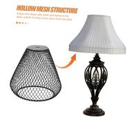 DOITOOL Lanterne Rétro Fer Abat Jour Treillis Métallique Creux Compatible avec Lampes de Table Pied Protection Cage pour Ampoule Décoration Intérieure