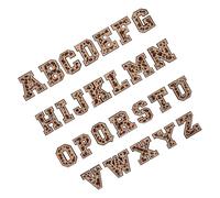 DOITOOL Lettres Thermocollantes Écussons Brodés Léopard en Tissu Velours, 26 Pièces, Grandes Lettres Transfert Thermique pour Vêtements, Paquet, Accessoires de Couture DIY