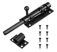 DOITOOL Loquet de Porte Coulissant en Acier Inoxydable 15 Cm Trou pour Cadenas, Loquet Robuste Noir 12 Goupilles pour Porte Intérieure, Armoire, Portail et Meuble Sécurisé