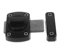 DOITOOL Loquet Porte Intérieur Rotatif sans Perçage Noir Moyen Verrou Anti-effraction avec Ressort Compatible Portes Salle de Bain et Écrans Installation Facile sans Vis Ni Perçage