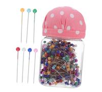 DOITOOL Lot D’épingles de Couturière à Tête Perlée Multicolore pour Bricolage, Porte-épingles Champignon Compact, Épingles Droites de Couture DIY pour Quilting et Broderie, Débutants,