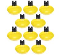 DOITOOL Lot de 10 Abreuvoirs Automatiques pour Pigeons Raccord 6 MM Distributeurs d'eau pour Oiseaux en Plastique Jaune Adaptés pour Volaille et Oiseaux de Jardin