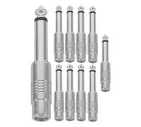 DOITOOL Lot de 10 Adaptateurs Audio Stéréo Jack 6,35 Mm vers Connecteur Cinch en Métal Convertisseur pour Amplificateur Table de Mixage et Système Audio Domestique pour Microphone