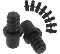 DOITOOL Lot de 10 Adaptateurs pour Manche de Brosse de Toilette en Plastique Noir, Facile à Démonter, Connecteur Fileté pour Accessoires de Nettoyage de Salle de Bain