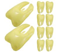 DOITOOL Lot de 10 Ballons en Pe Jaune de Dent, Décoration pour Fête D'anniversaire, Ballons D'hygiène Bucco-, Décorations pour Événements Chez le Dentiste, Fête Garçon et Filles