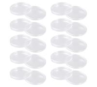 DOITOOL Lot de 10 Boîtes de Rangement Rondes Transparentes pour Pièces de Monnaie Étui de Protection en Plastique Léger Mini Porte-Monnaie pour Collection et Exposition