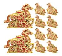 DOITOOL Lot de 10 breloques Année du Cheval : cadeaux de fête du Nouvel An chinois 2026 - Ornement Feng Shui Cheval - Pendentifs pré-percés pour la fabrication de colliers et de loisirs