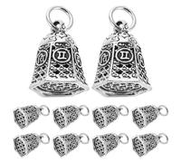 DOITOOL Lot de 10 breloques cloches : pendentifs vintage en alliage pour la fabrication de bijoux à faire soi-même - pendentifs de collier avec mots inspirants - cloches suspendues en métal