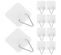 DOITOOL Lot de 10 Crochets Adhésifs Muraux en Plastique Blanc Support sans Perçage pour Cadres Photo Assiettes Décoratives et Objets Légers Cuisine et Salon
