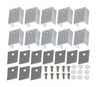 DOITOOL Lot de 10 Dissipateurs Thermiques pour Transistor en Aluminium Argenté, Haute Performance Protection de Puce, Kit Isolation To-220, pour Refroidissement Électronique