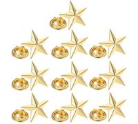 DOITOOL Lot de 10 Épingles Étoiles 5 Branches en Alliage Or, Décoration de Costume Facile à Porter et Retirer pour Fêtes et Vie Quotidienne