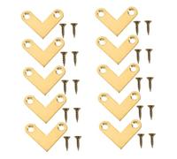 DOITOOL Lot de 10 Équerres d'angle en Cuivre pour Réparation de Cadres Photo et Meubles, Supports de L, Fixation Renforcée pour Assemblage de Cadres et Meubles