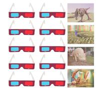 DOITOOL Lot de 10 Lunettes 3D en Carton Rouge-Cyan Taille Légères et Jetables pour Films 3D Télévision DVD et Événements à Domicile ou Scolaires