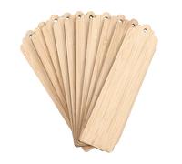 DOITOOL Lot de 10 marque-pages vierges en bois pour loisirs créatifs, décoration brute pour écrire et dessiner pour étudiants et lecteurs